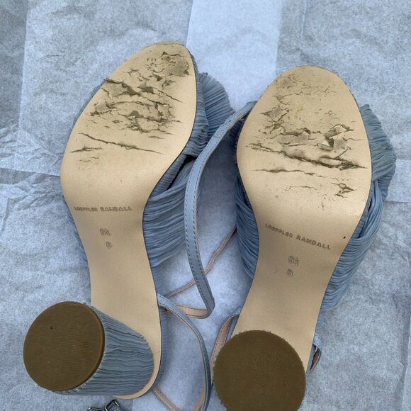 Loeffler Randall Camellia Blue Pleated Bow Heel - Picture 5 of 9